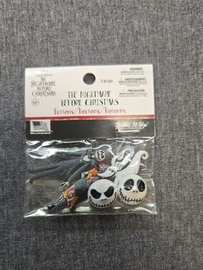 The Nightmare Before Christmas Decorative Button Set - White, Black & Red